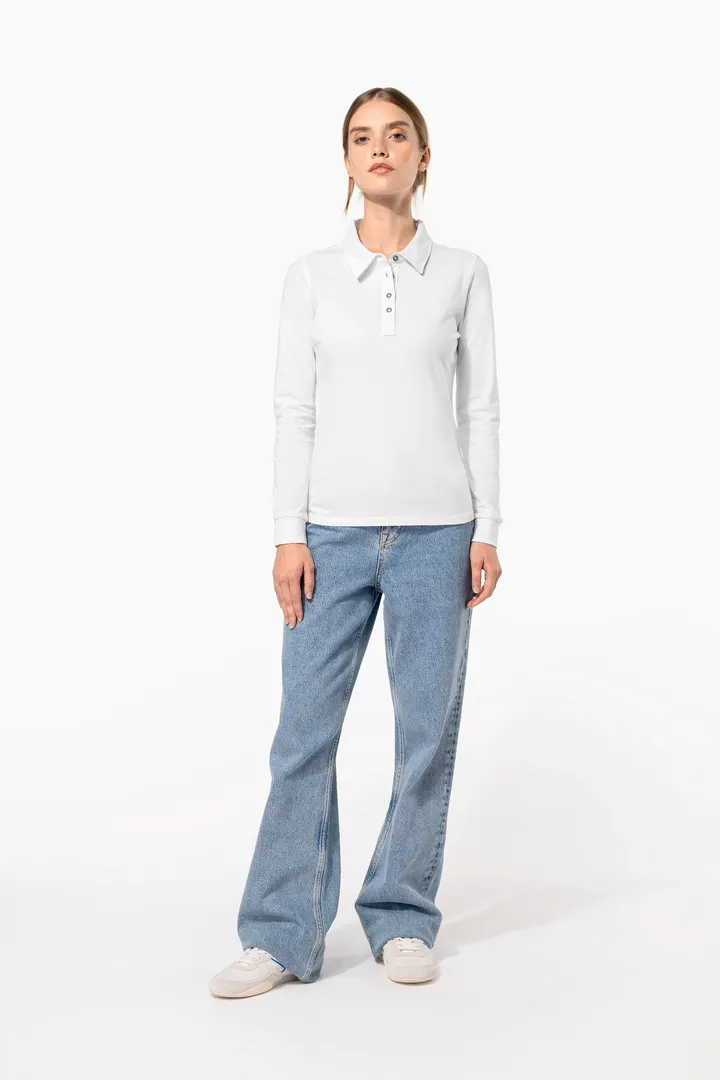 Polo jersey manches longues femme