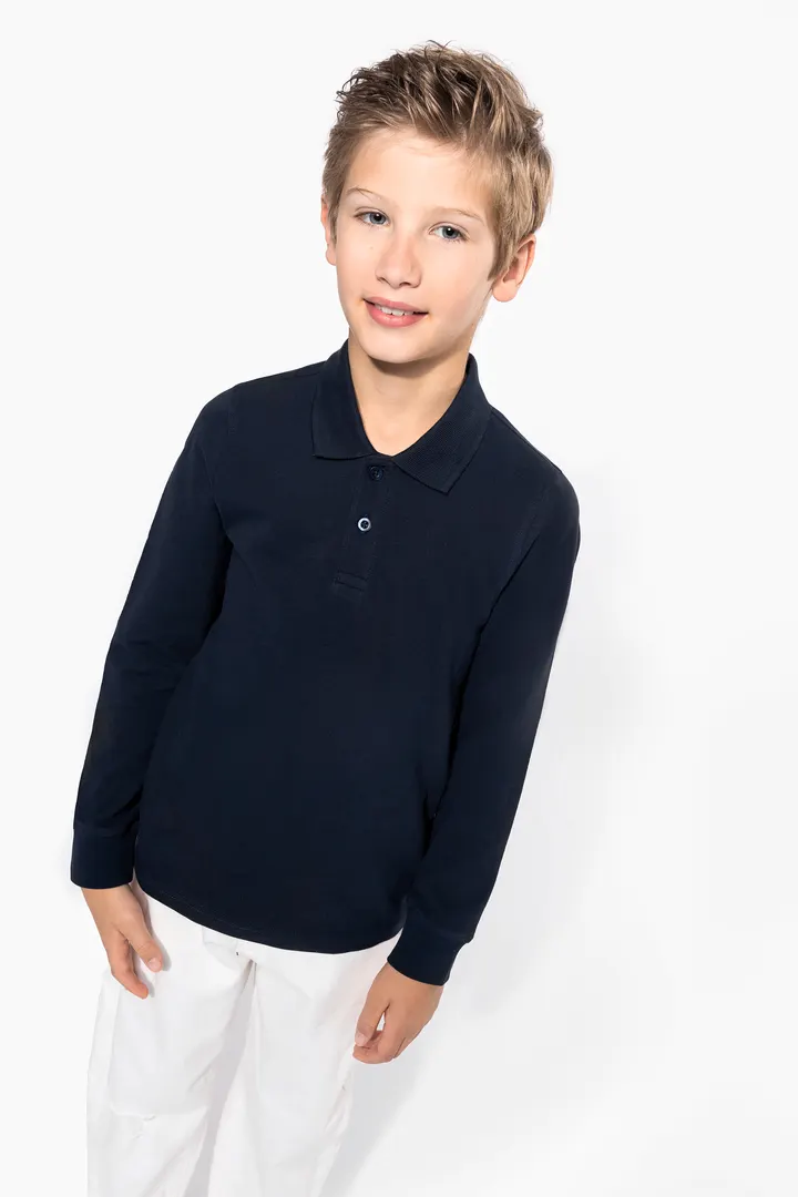 Polohemd mit langen Ärmeln für Kinder. 7