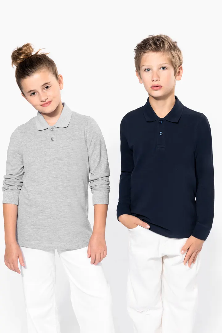 Polohemd mit langen Ärmeln für Kinder. 12