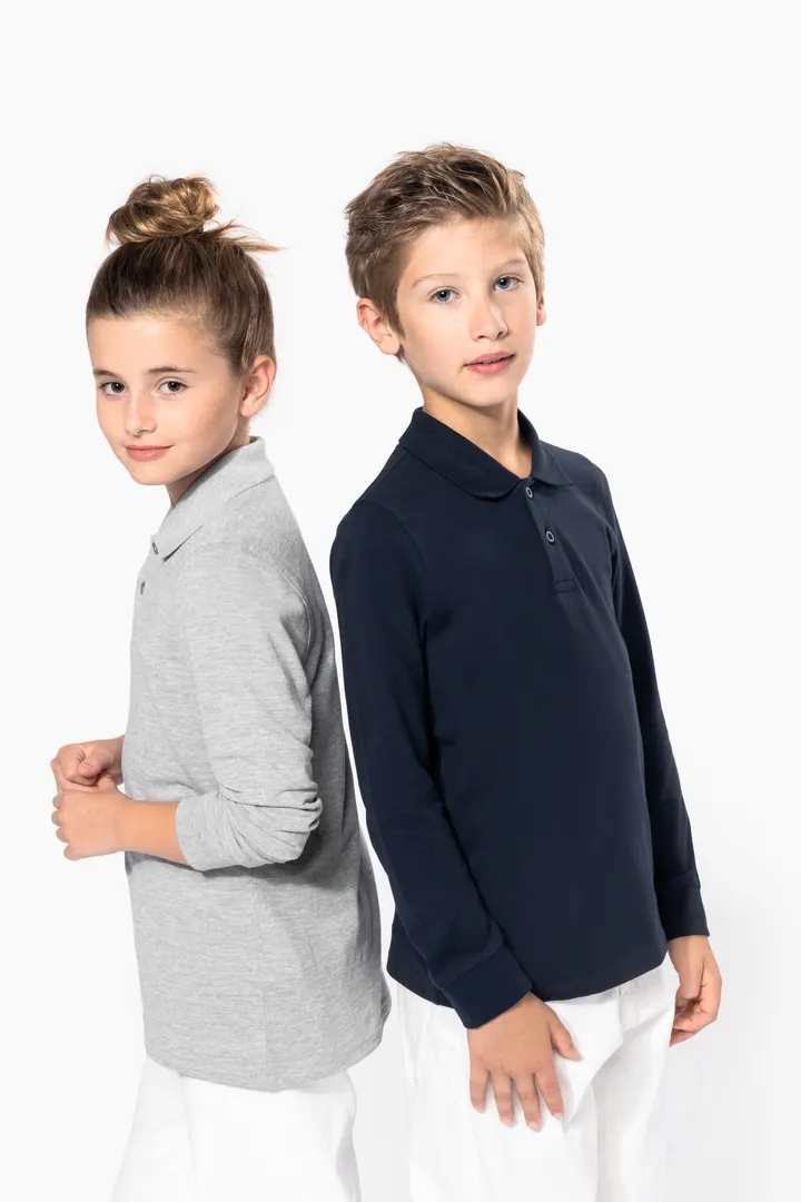 Polohemd mit langen Ärmeln für Kinder. 14