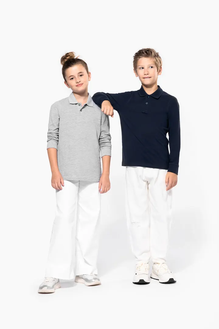 Polohemd mit langen Ärmeln für Kinder. 16