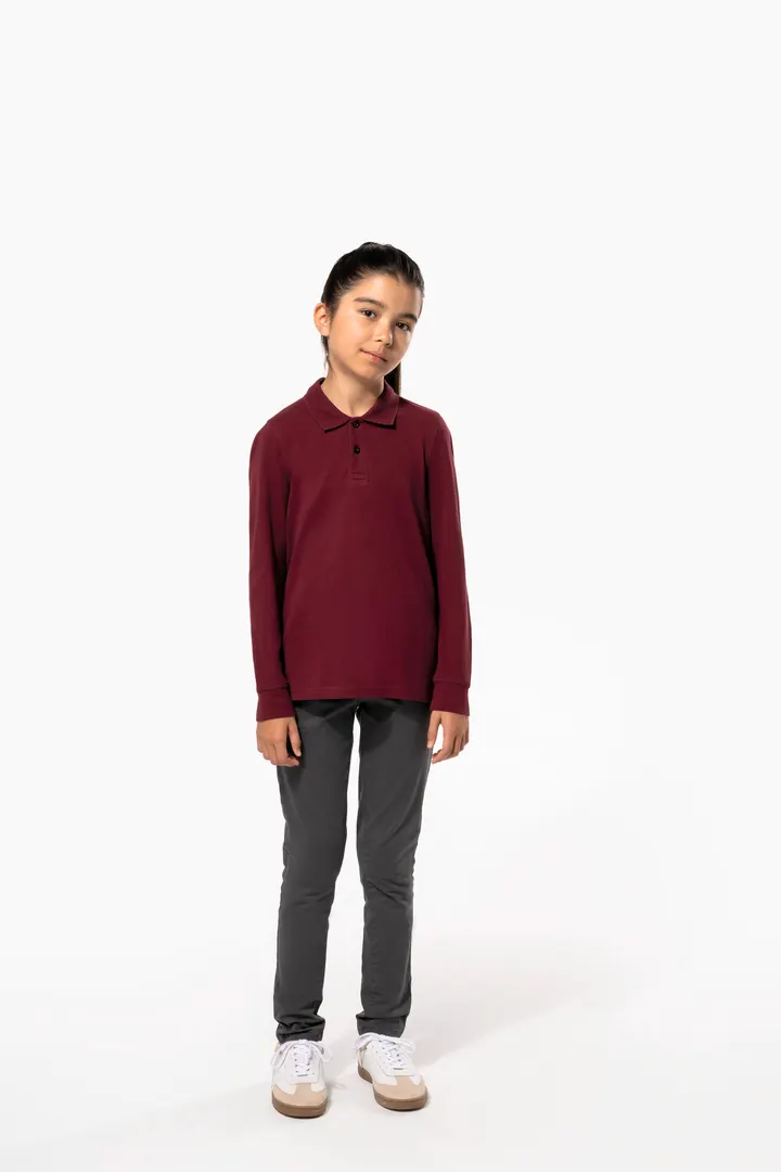 Polohemd mit langen Ärmeln für Kinder. 2