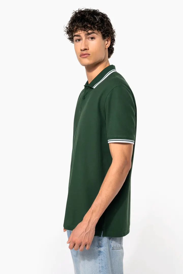 Herren Poloshirt mit kurzen Ärmeln und kontrastfarbenen Paspeln 19