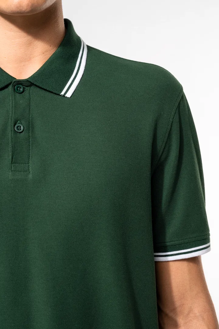 Herren Poloshirt mit kurzen Ärmeln und kontrastfarbenen Paspeln 23
