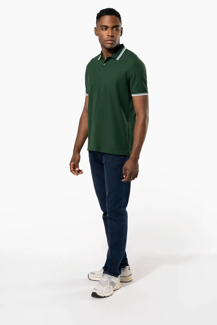 Herren Poloshirt mit kurzen Ärmeln und kontrastfarbenen Paspeln 2