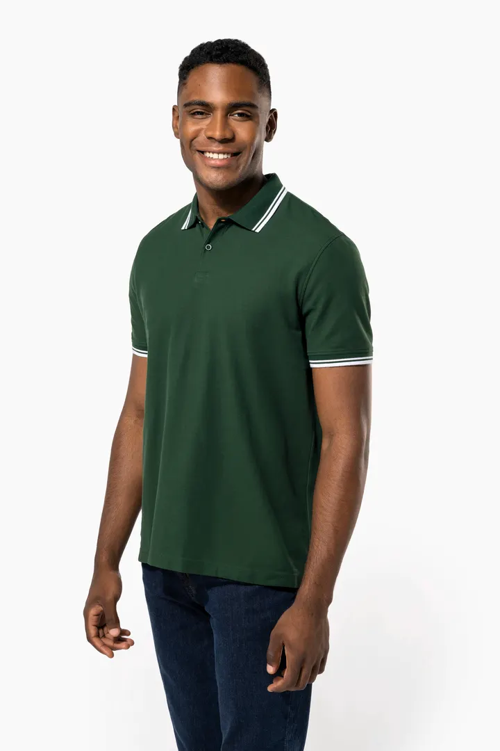 Herren Poloshirt mit kurzen Ärmeln und kontrastfarbenen Paspeln 3