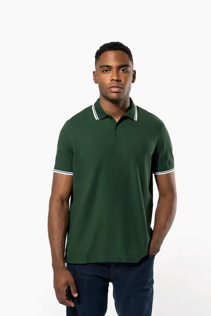 Herren Poloshirt mit kurzen Ärmeln und kontrastfarbenen Paspeln 4