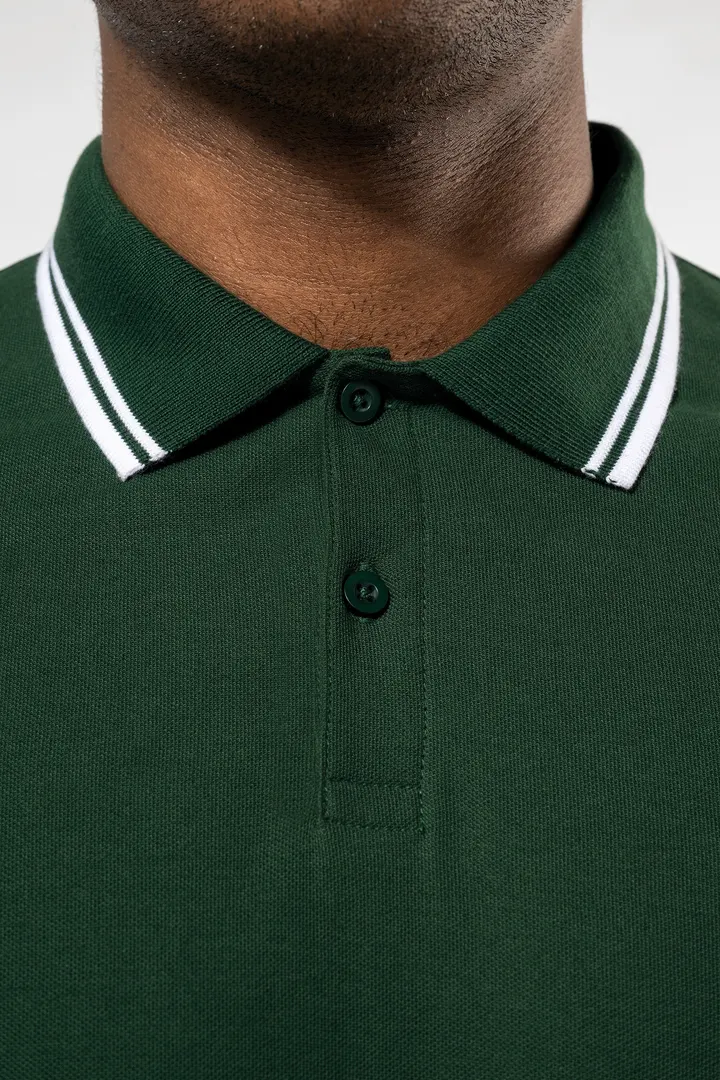 Herren Poloshirt mit kurzen Ärmeln und kontrastfarbenen Paspeln 6