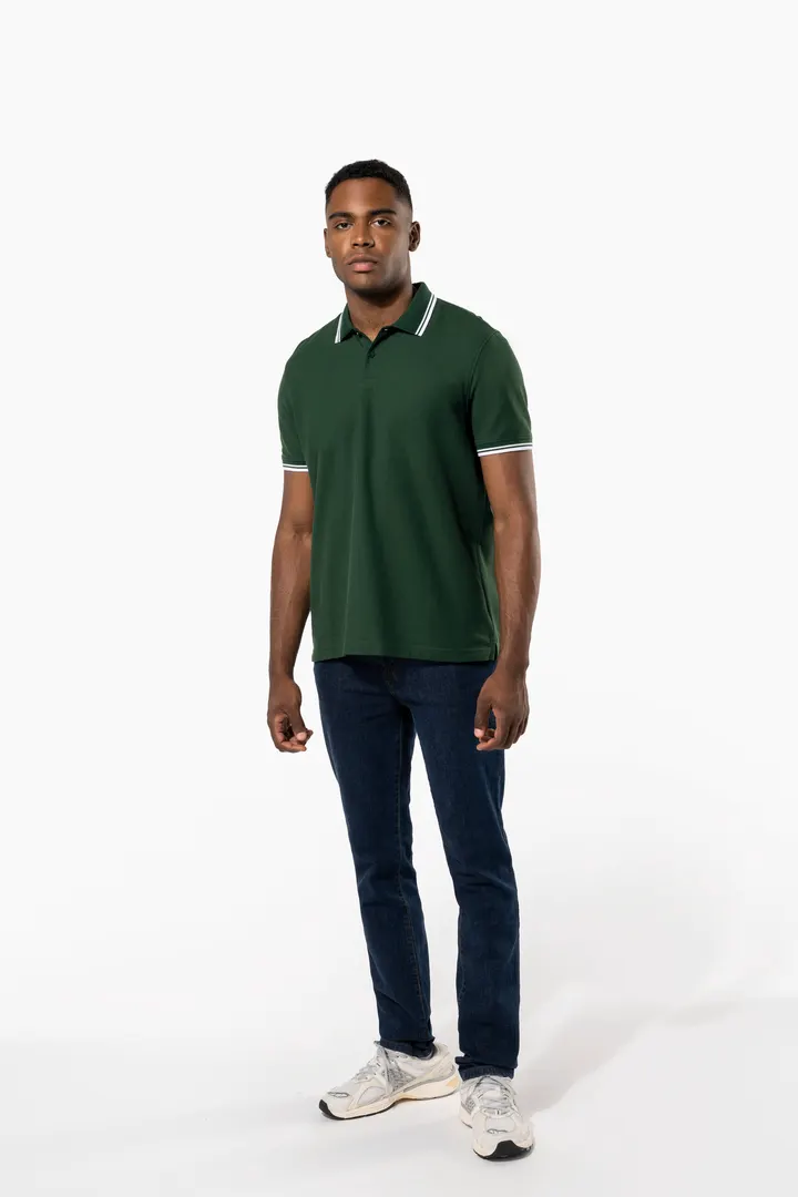 Herren Poloshirt mit kurzen Ärmeln und kontrastfarbenen Paspeln