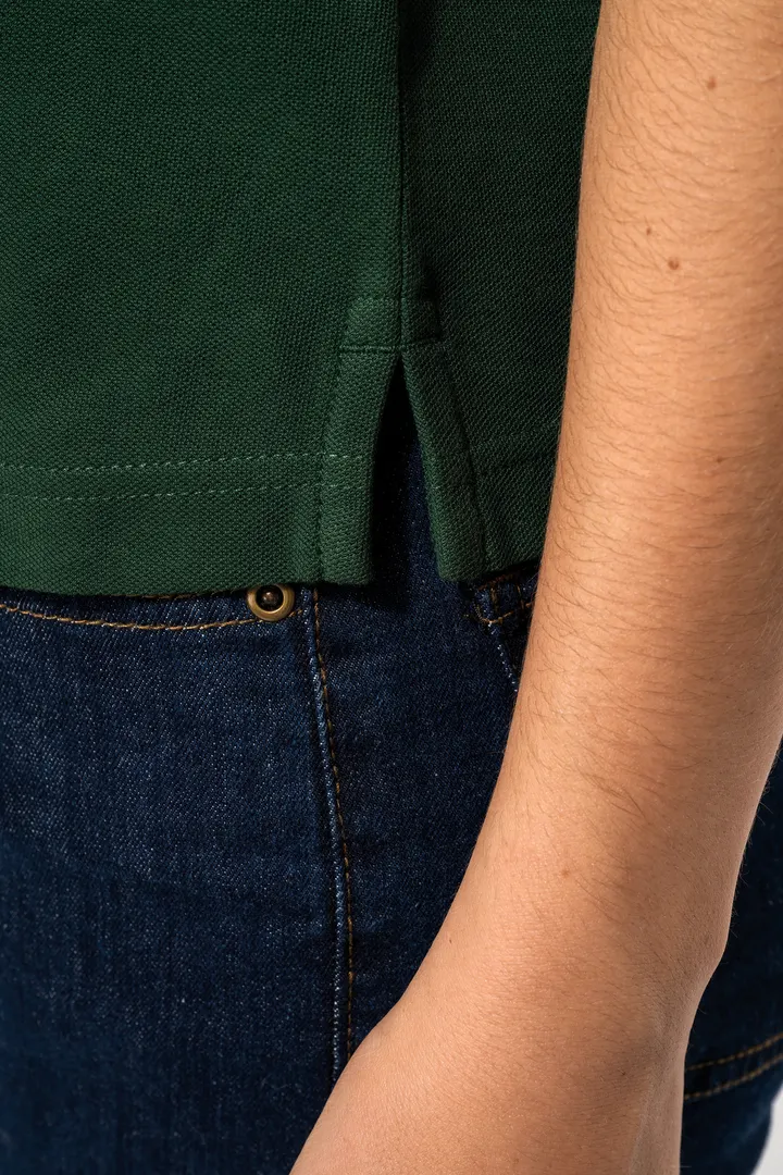 Damen Poloshirt mit kurzen Ärmeln und kontrastfarbenen Paspeln 2