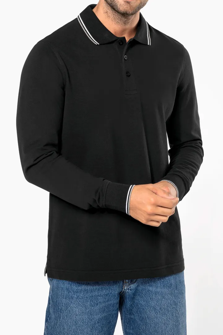 Langarm-Polohemd aus Piqué für Herren 3