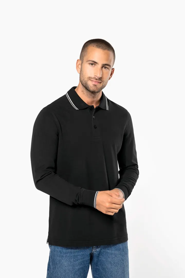 Langarm-Polohemd aus Piqué für Herren 5