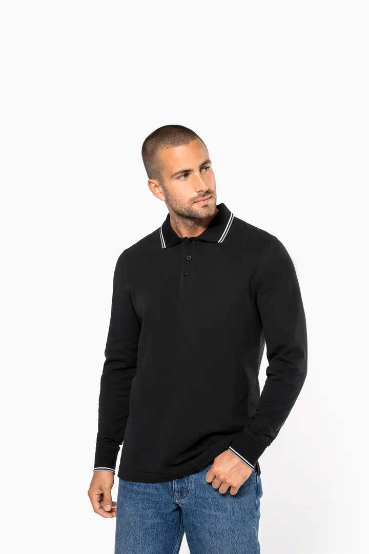 Langarm-Polohemd aus Piqué für Herren 7