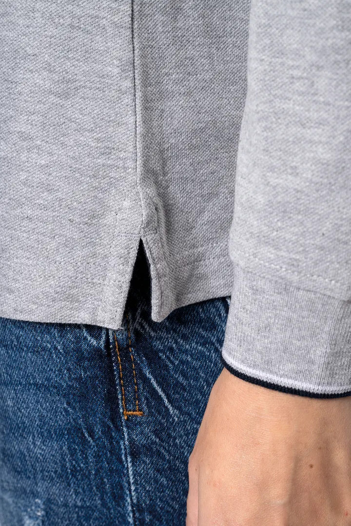 Polo maille piquée manches longues femme 9