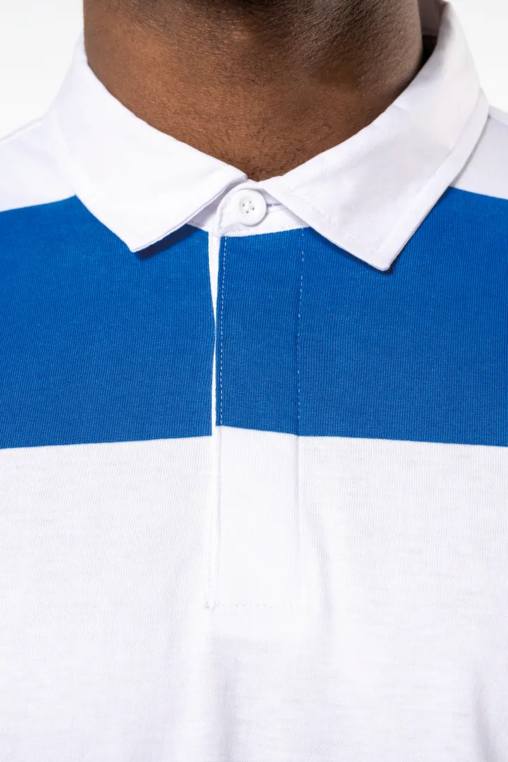 Gestreiftes Polohemd mit langen Ärmeln, Unisex 9