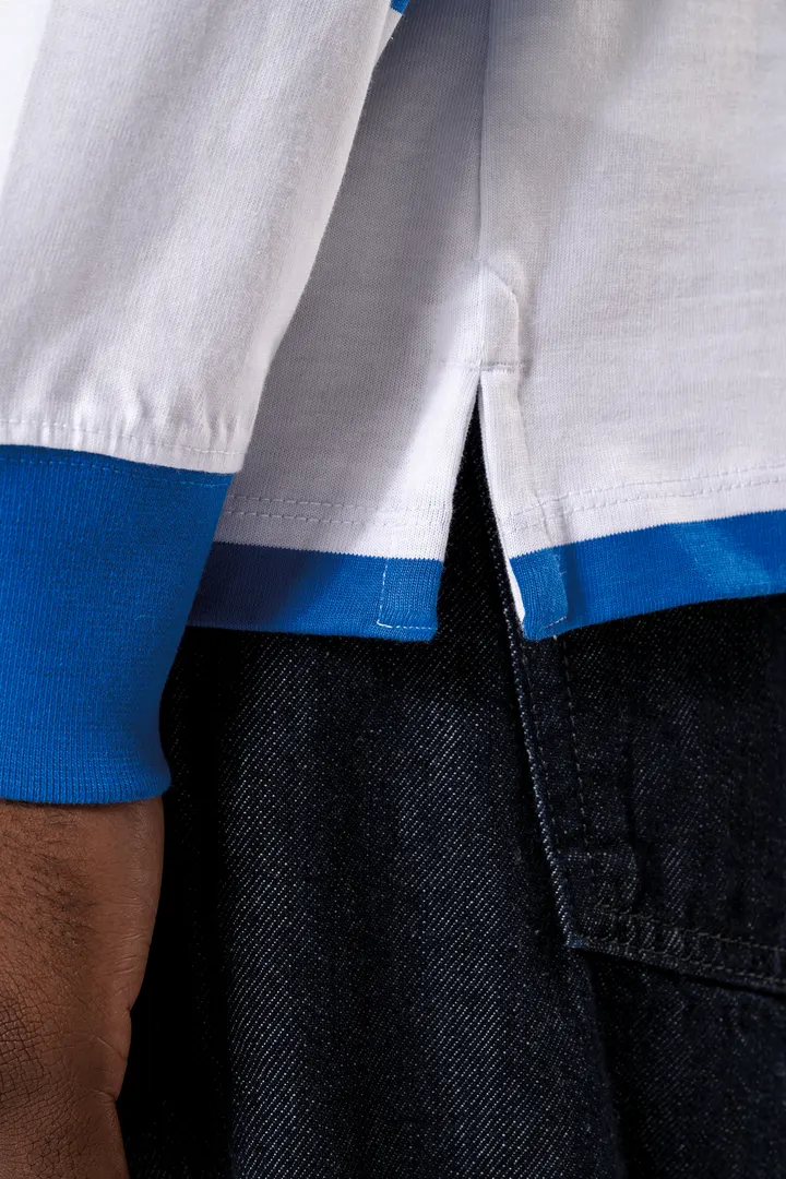 Gestreiftes Polohemd mit langen Ärmeln, Unisex 10