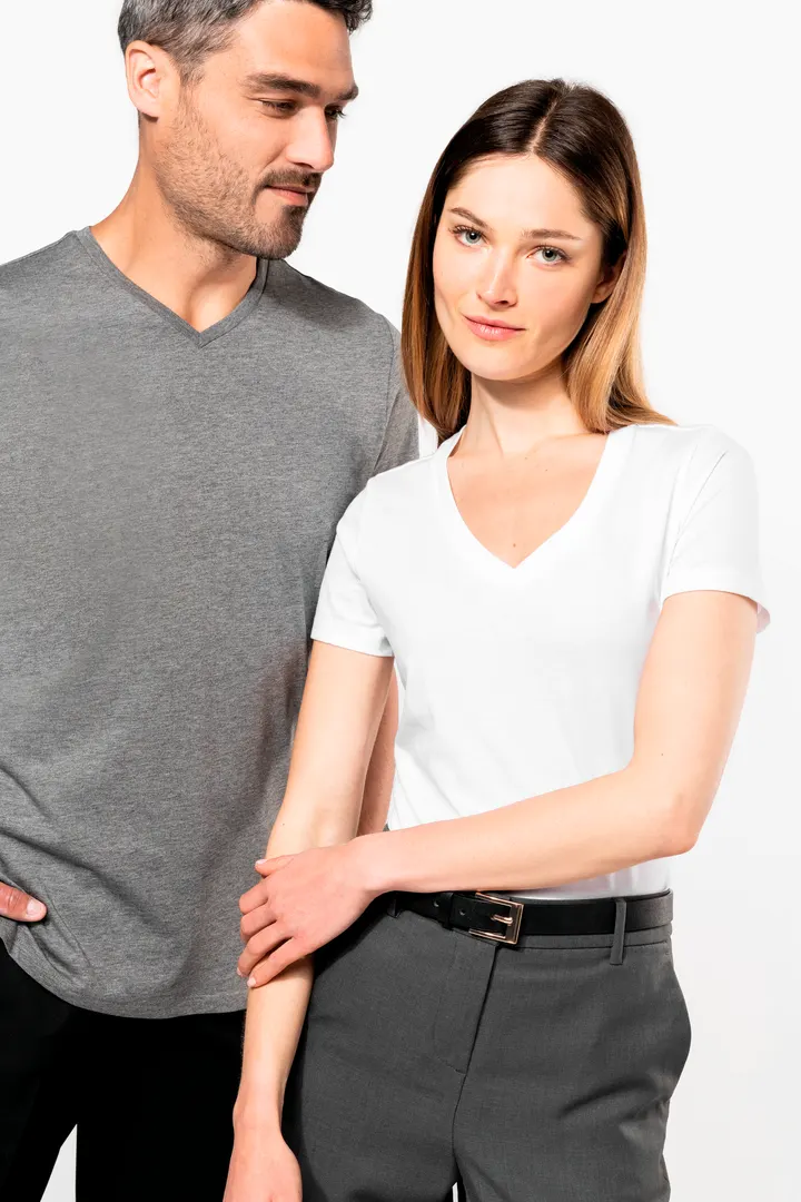 Herren-T-Shirt Supima® mit V-Ausschnitt und kurzen Ärmeln