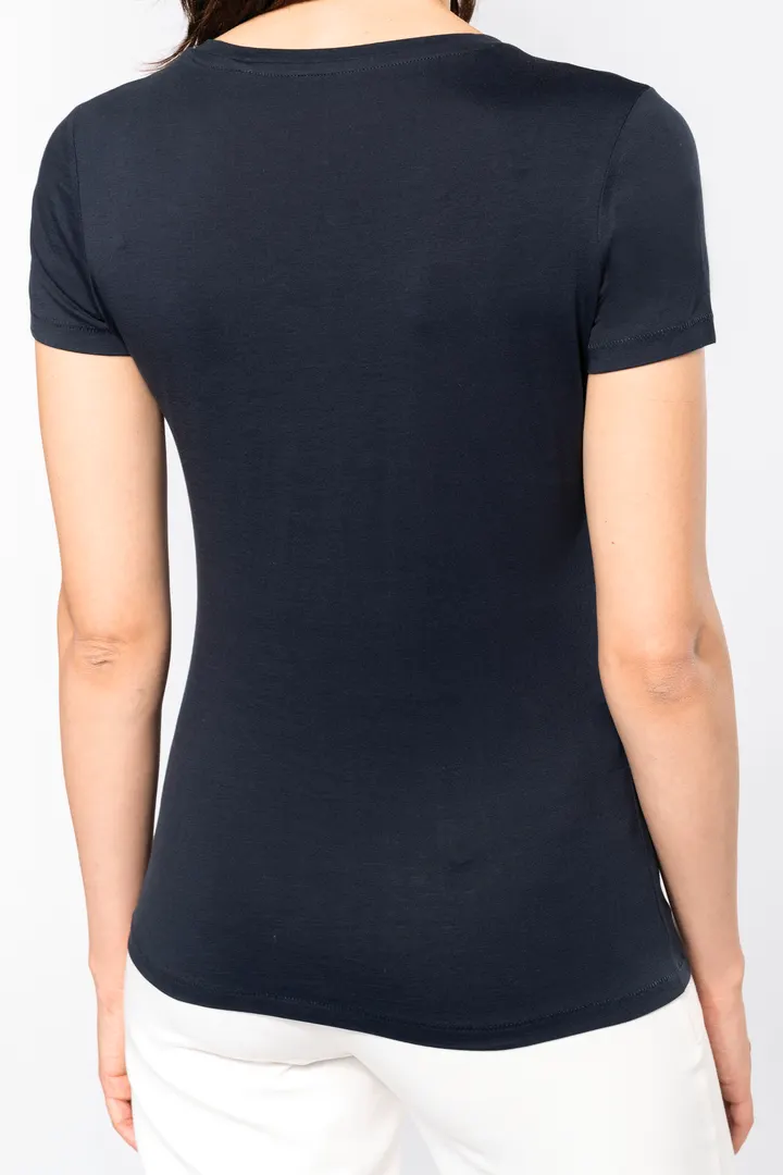 Damen-T-Shirt Supima® mit V-Ausschnitt und kurzen Ärmeln 2