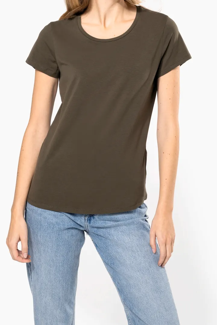 Kurzarm-Damen-T-Shirt mit Rundhalsausschnitt