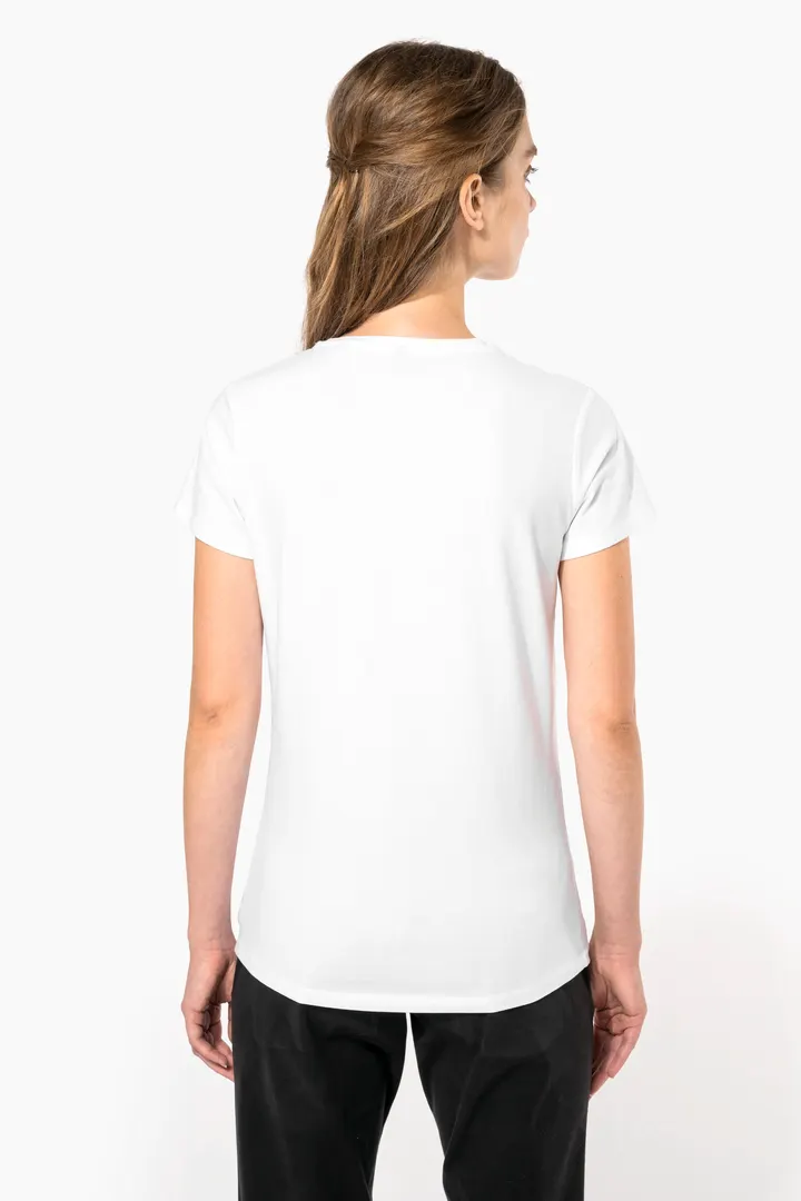 Kurzarm-Damen-T-Shirt mit V-Ausschnitt 14
