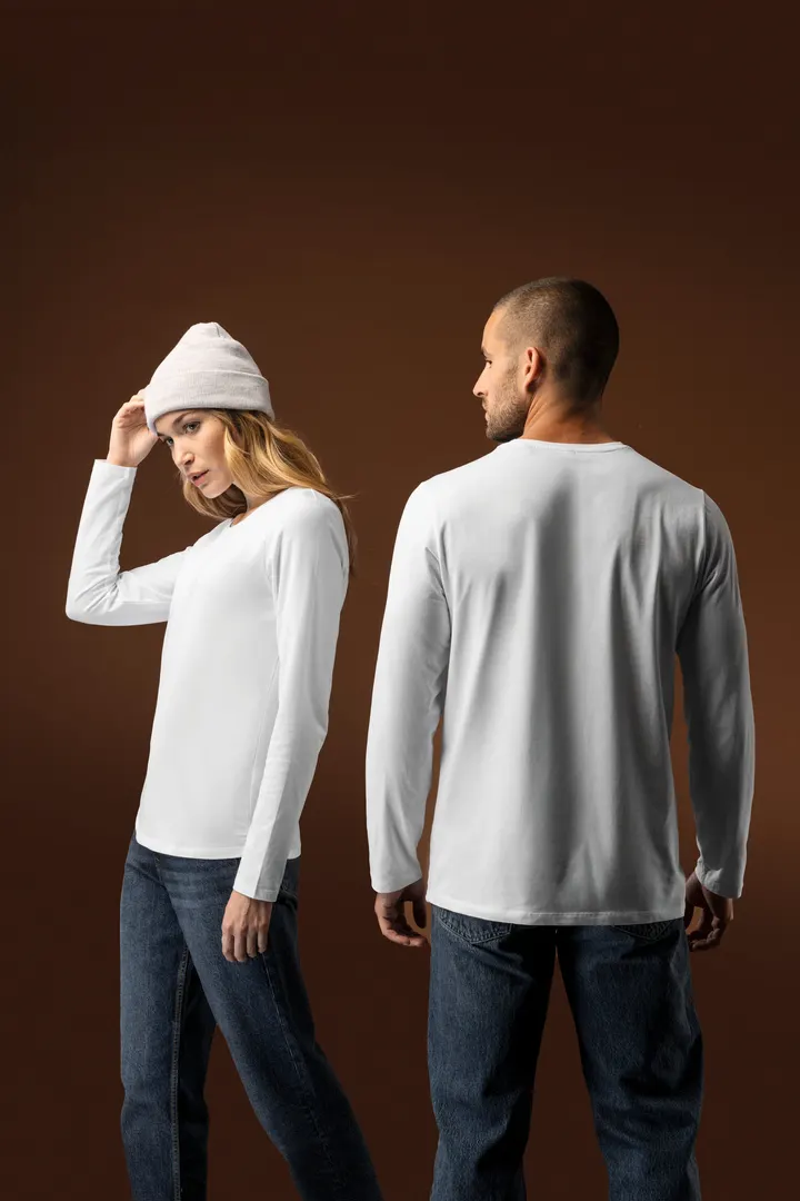 Damen Langarm-T-Shirt mit Rundhalsausschnitt 10