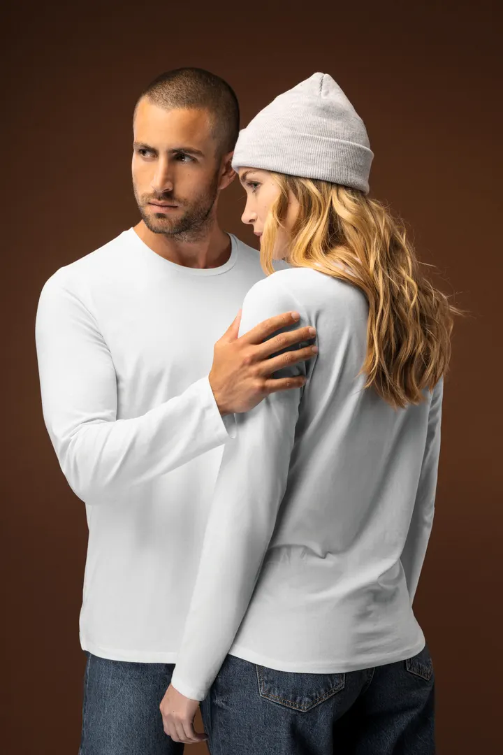 Damen Langarm-T-Shirt mit Rundhalsausschnitt 12