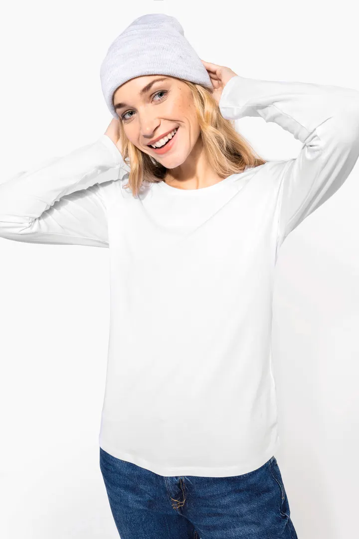 Damen Langarm-T-Shirt mit Rundhalsausschnitt 5