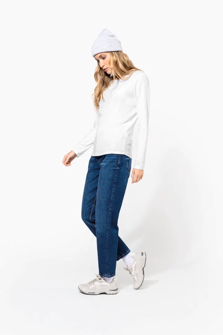 Damen Langarm-T-Shirt mit Rundhalsausschnitt 8