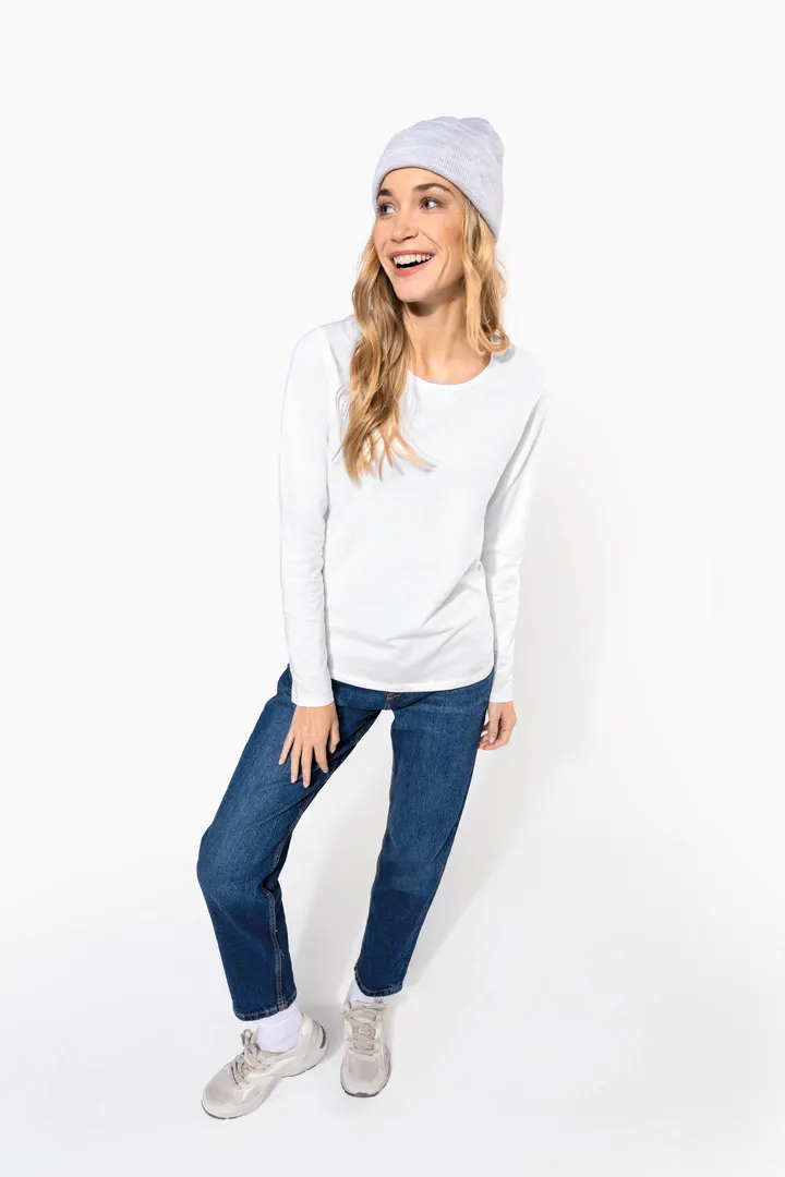 Damen Langarm-T-Shirt mit Rundhalsausschnitt 9