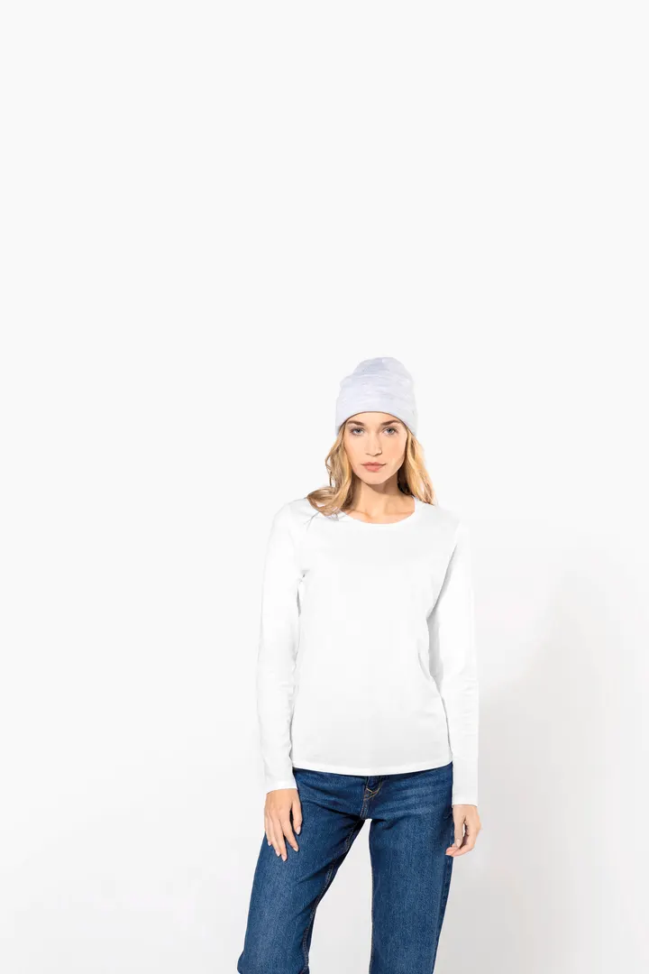 Damen Langarm-T-Shirt mit Rundhalsausschnitt 2