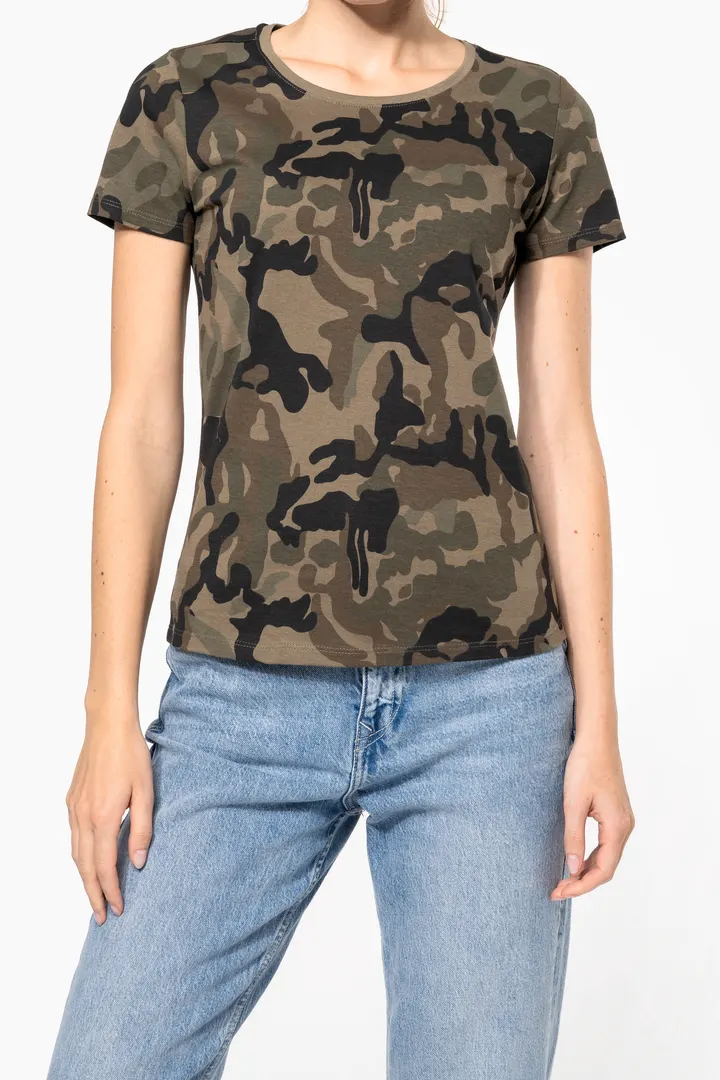 Damen-T-Shirt Camo mit kurzen Ärmeln 3