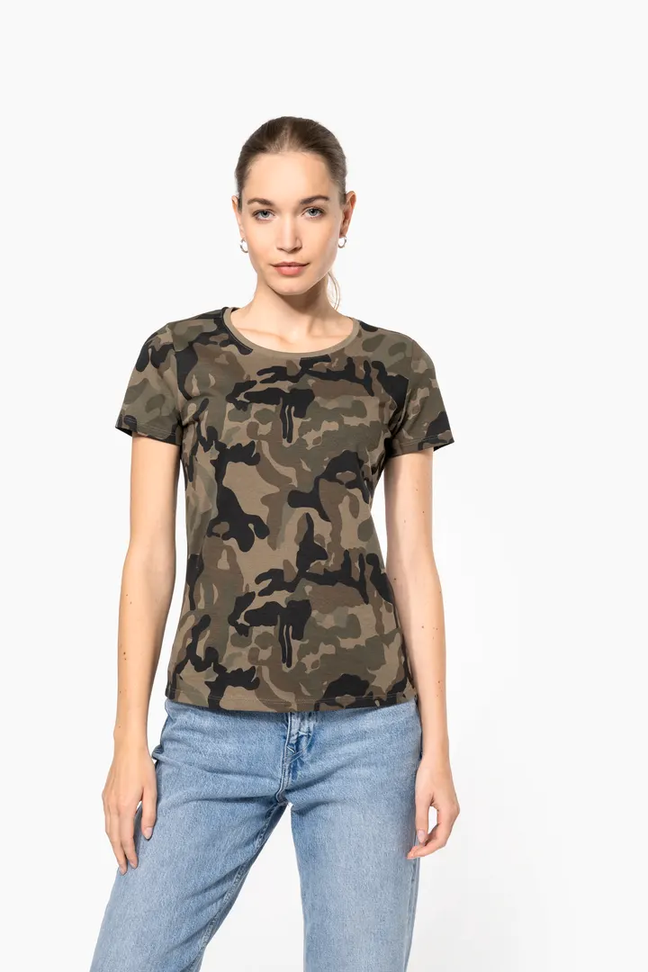 Damen-T-Shirt Camo mit kurzen Ärmeln 5