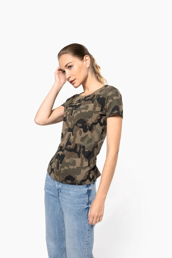 Damen-T-Shirt Camo mit kurzen Ärmeln 6