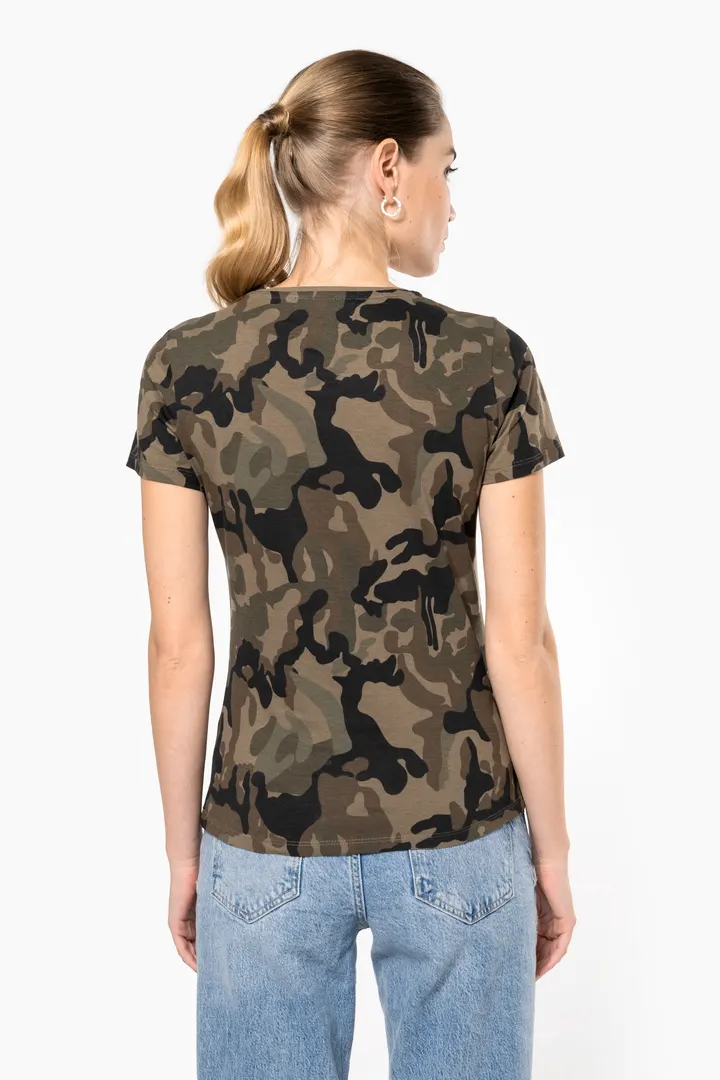 Damen-T-Shirt Camo mit kurzen Ärmeln 7