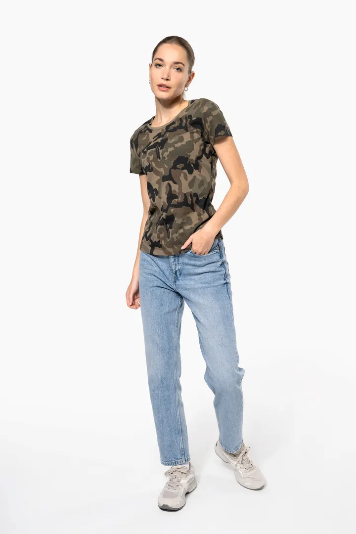 Damen-T-Shirt Camo mit kurzen Ärmeln 9