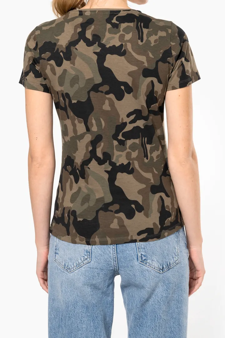 Damen-T-Shirt Camo mit kurzen Ärmeln