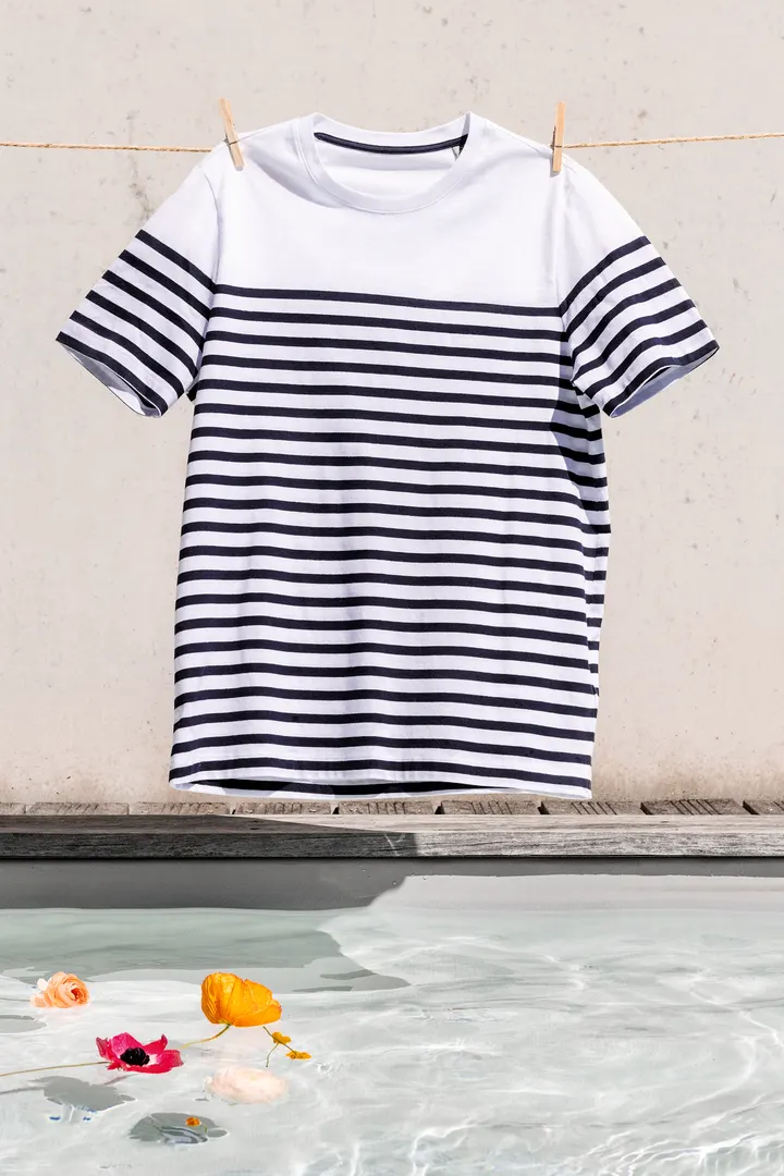 T-Shirt im Marine-Stil mit Rundhalsausschnitt Bio Herren 12