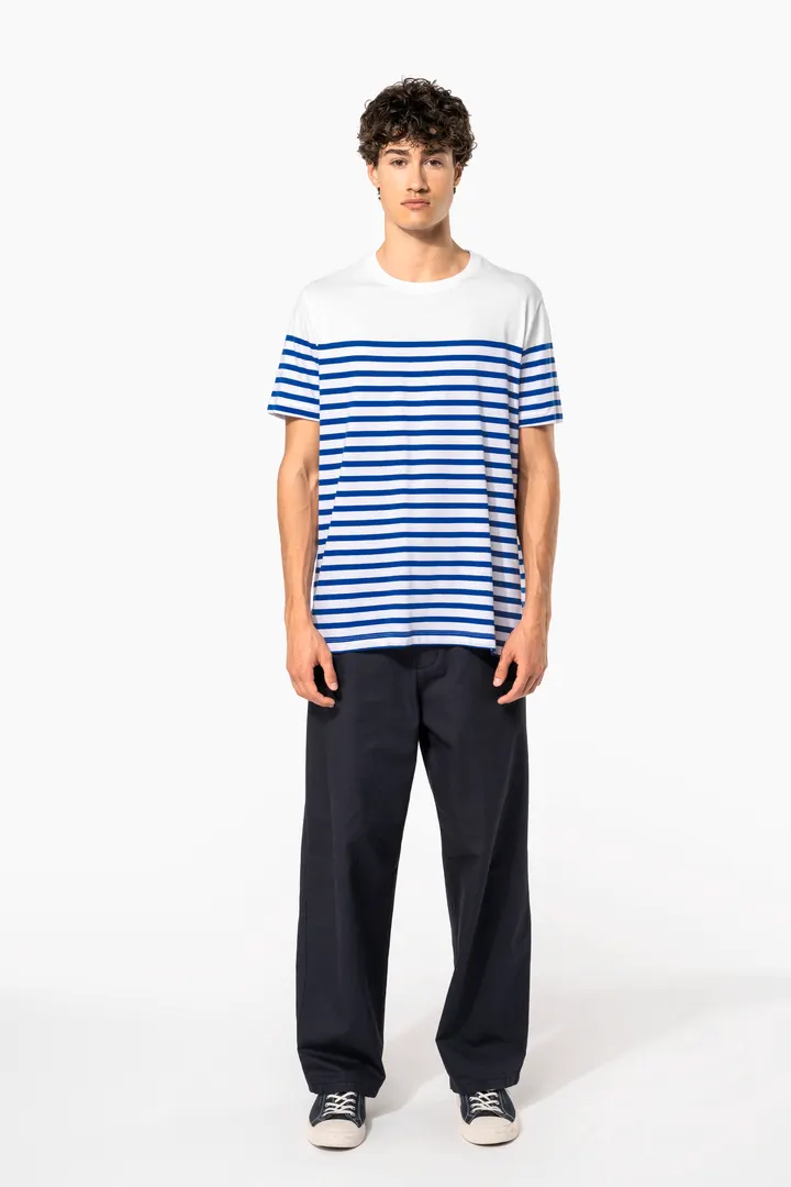 T-Shirt im Marine-Stil mit Rundhalsausschnitt Bio Herren