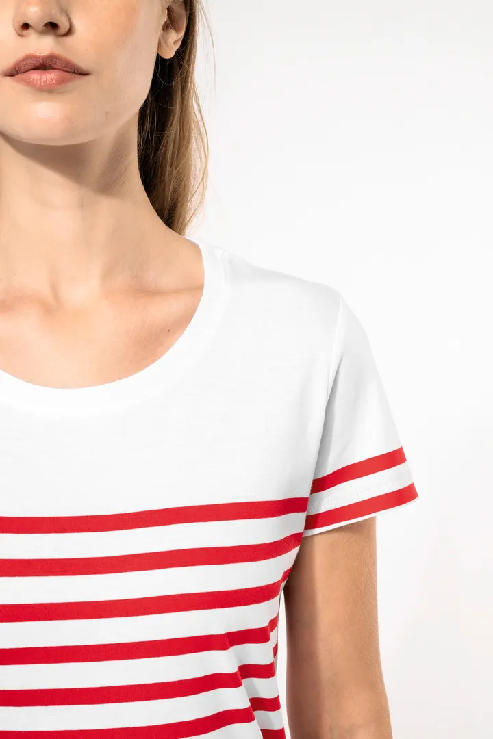 T-Shirt im Marine-Stil mit Rundhalsausschnitt Bio Damen 2