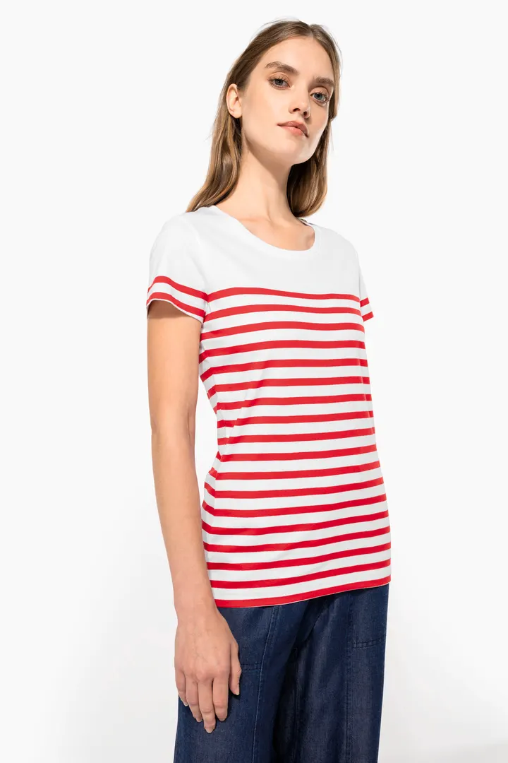 T-Shirt im Marine-Stil mit Rundhalsausschnitt Bio Damen 5