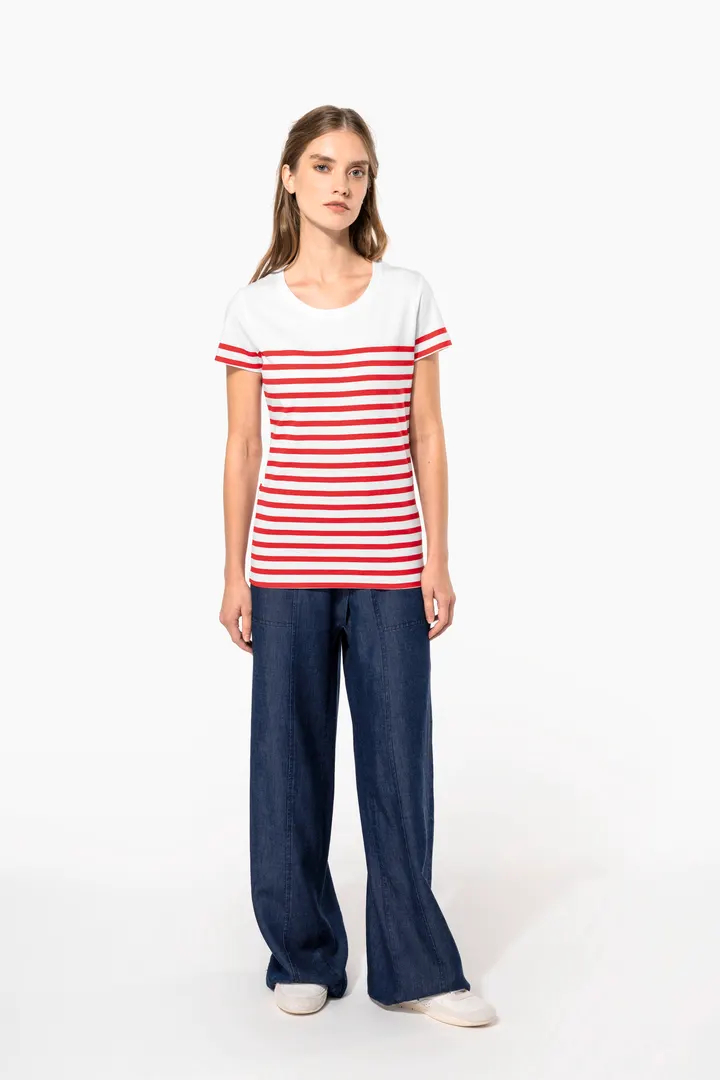 T-Shirt im Marine-Stil mit Rundhalsausschnitt Bio Damen 7