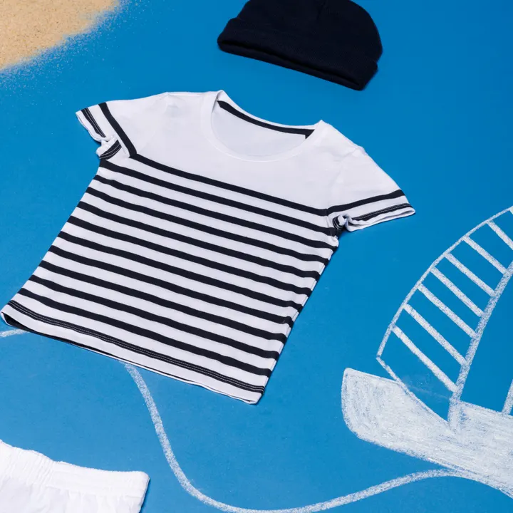 T-Shirt im Marine-Stil mit Rundhalsausschnitt Bio Kinder 10