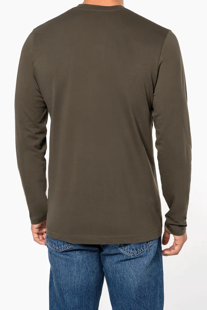 Herren Langarm-T-Shirt V-Ausschnitt 4