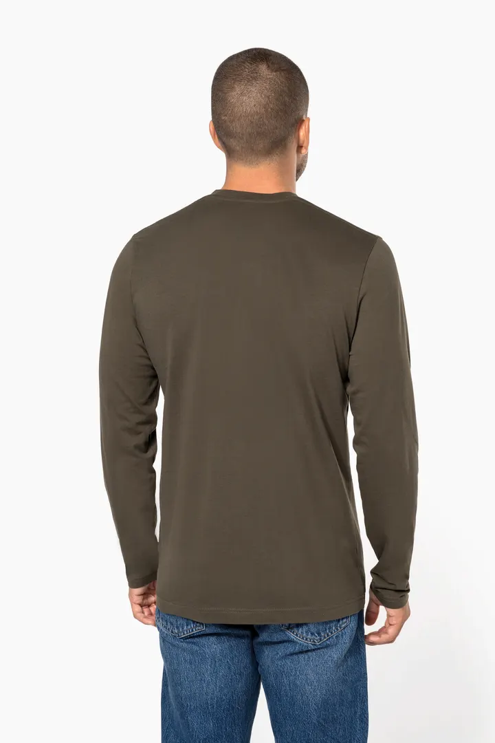 Herren Langarm-T-Shirt V-Ausschnitt 9