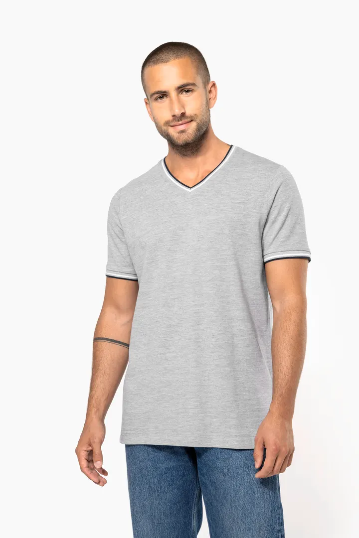 T-shirt maille piquée col V homme 5