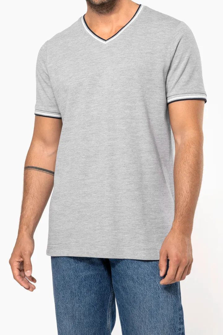 T-shirt maille piquée col V homme 4