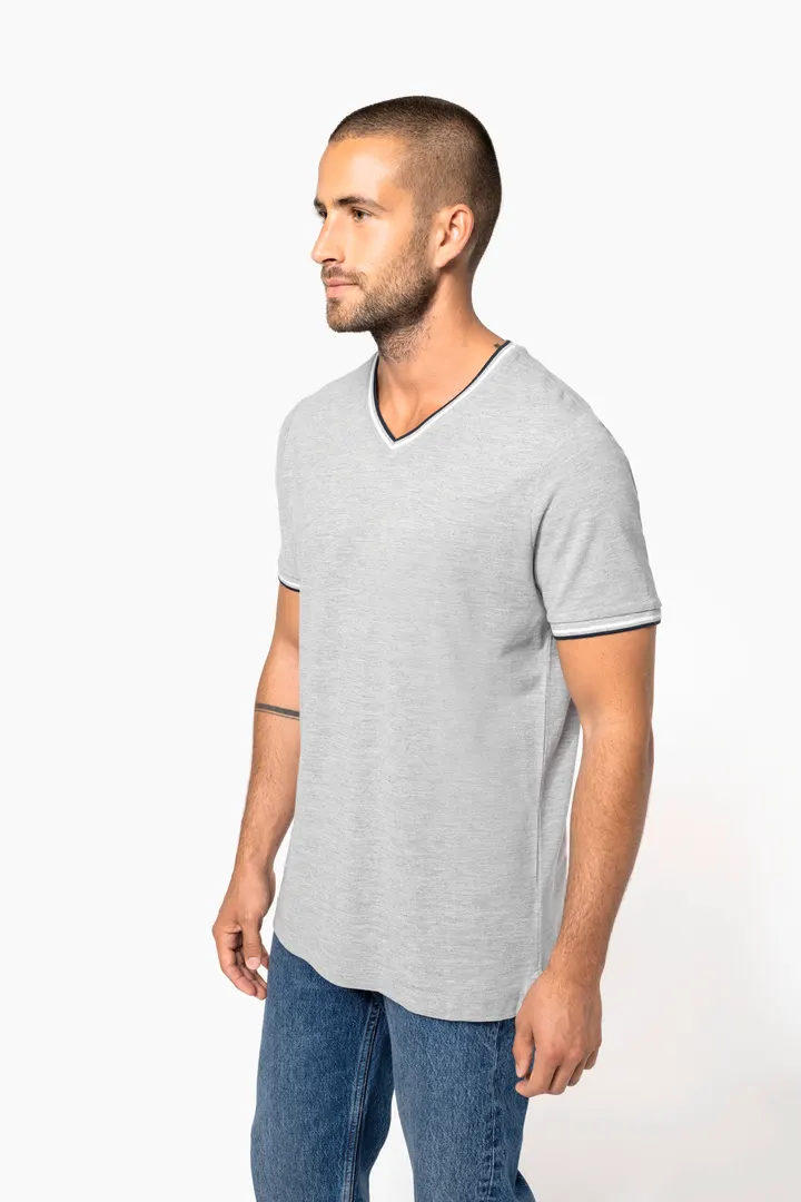 T-shirt maille piquée col V homme 8