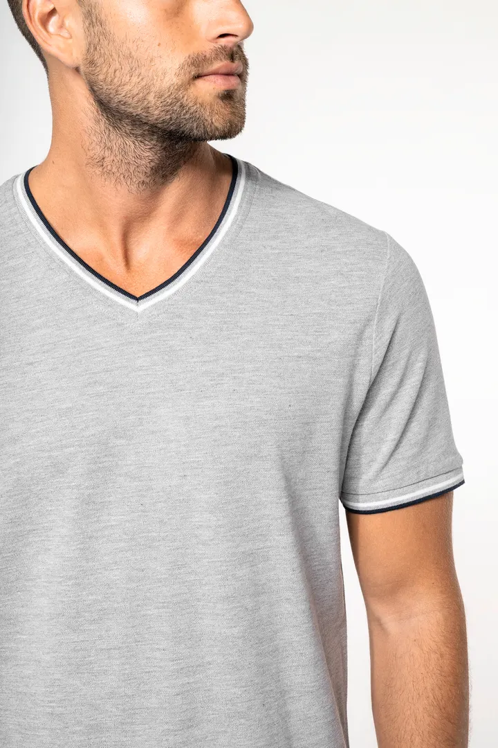 T-shirt maille piquée col V homme 10