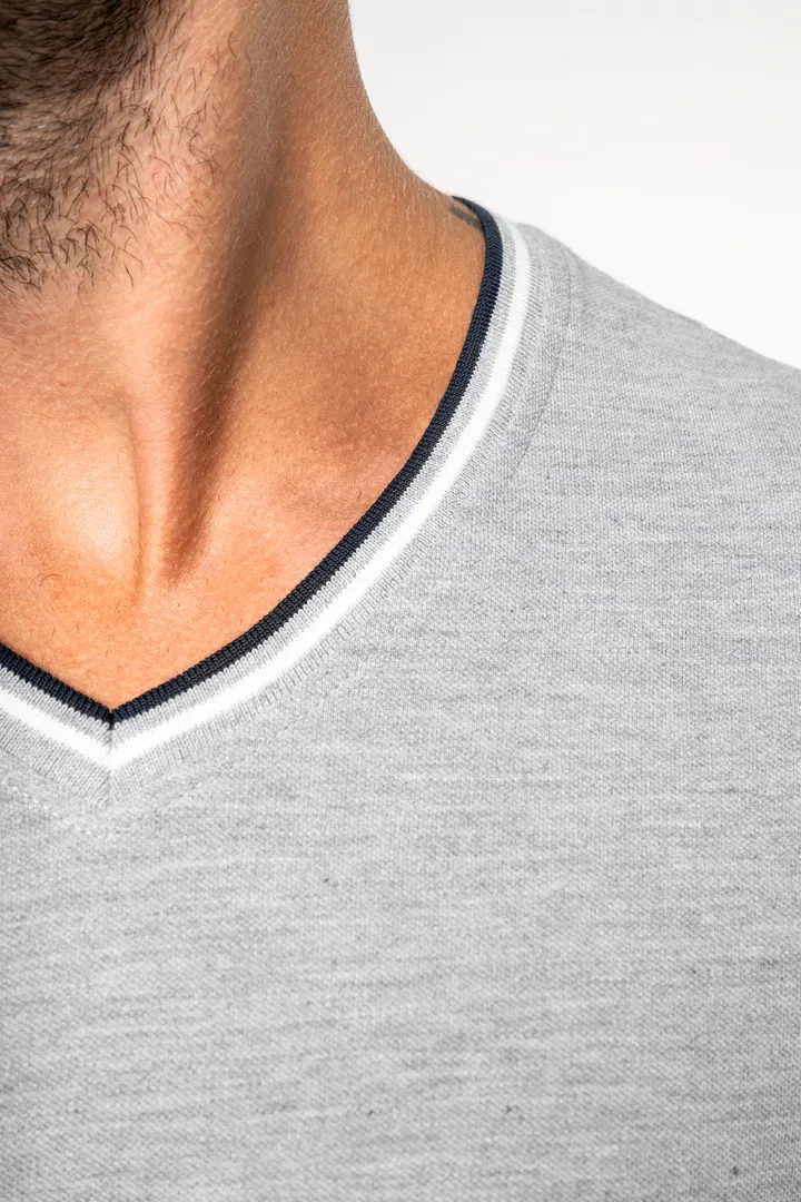 T-shirt maille piquée col V homme 11