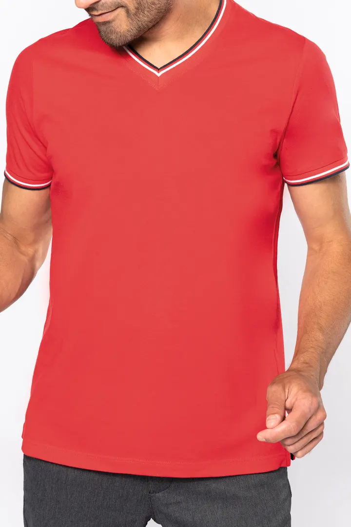 T-shirt maille piquée col V homme 3